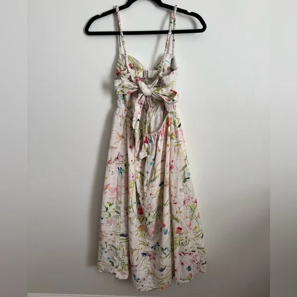 H&M Linen Blend Sweetheart MIDI dress - Picture 5 of 9